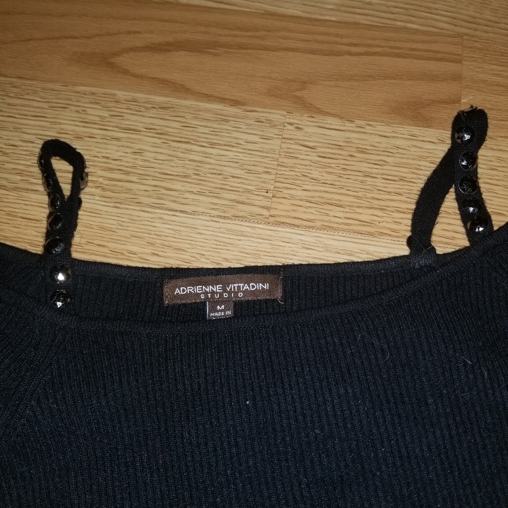 Studded sleeve sweater